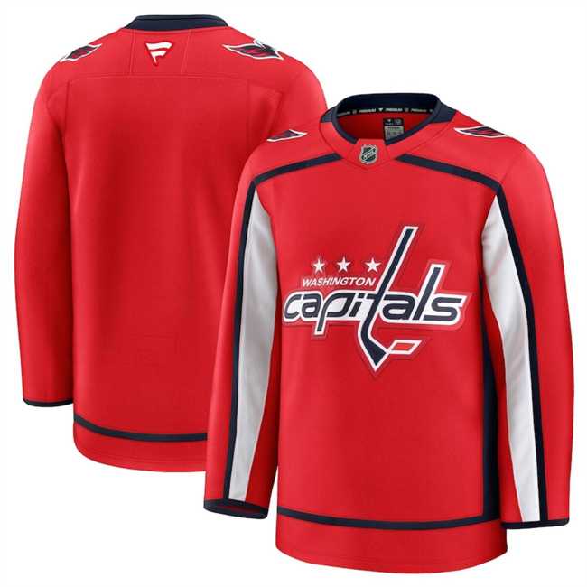 Men%27s Washington Capitals Blank Red 2024-25 Home Stitched Hockey Jersey Dzhi
